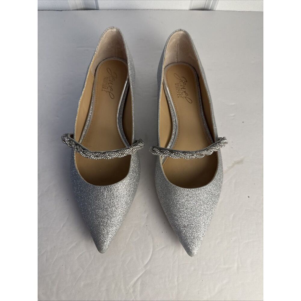 Jewel Badgley Mischka Women's Vana Pointed Toe Evening Flat Shoes Size 5 1/2 New - Picture 7 of 10